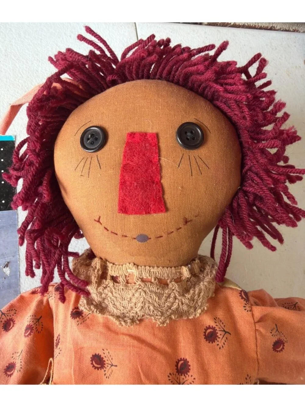 Raggedy Ann in Red Plaid Dress with Bear by Unicorn Merchandise